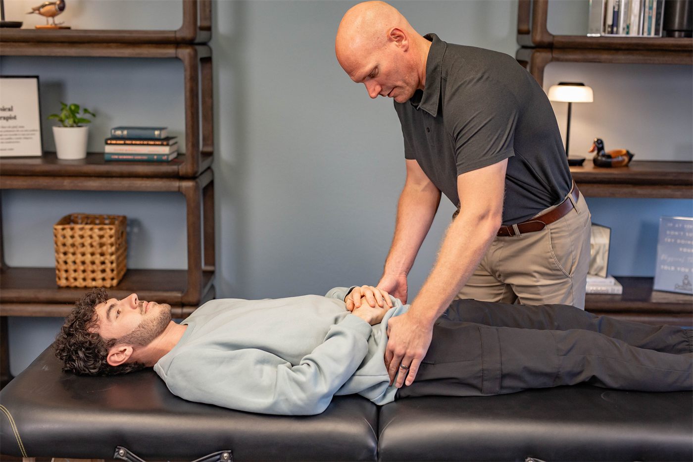 Ted Webb, PTA, treating a patient at Renew